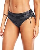 Daci Camo Women Mid Waist Bikini Bottoms - Full Coverage Swim Bathing Suit Bottom Side Tied Swimsuit Bottoms L