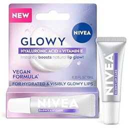 NIVEA Glowy Lip Care with Hyaluronic Acid and Vitamin E, 0.35 OZ