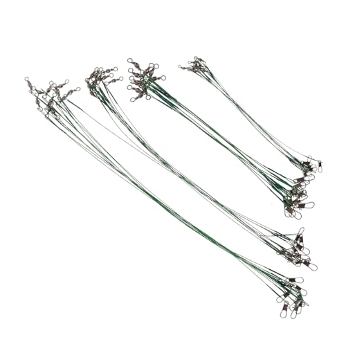 POPETPOP 40pcs Heavy Duty Fishing Wire Leaders with Connectors for Freshwater and Saltwater Fishing Durable Tackle for Outdoor Sports and Gear