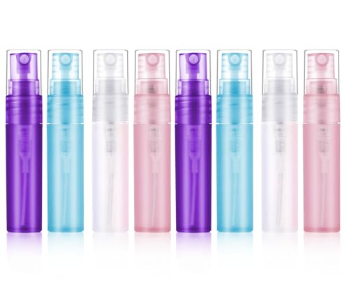 DKBT 8 unidades Mini Perfume Recargable 5 ml Travel Spray Container Perfume Pulverizador Vacío Botellas Aerosol Colores Combinados