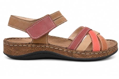 Sandalias bio de piel para mujer Walk & Fly Mediterráneo 43170 expreso