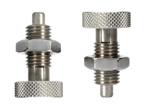 MerciL 2Pcs Hand Retractable Spring Plunger, Stainless Steel Quick Release Pin M6 Lock Out with Knurled Handle for Rolling Toolbox Packout Tool Box Accessories