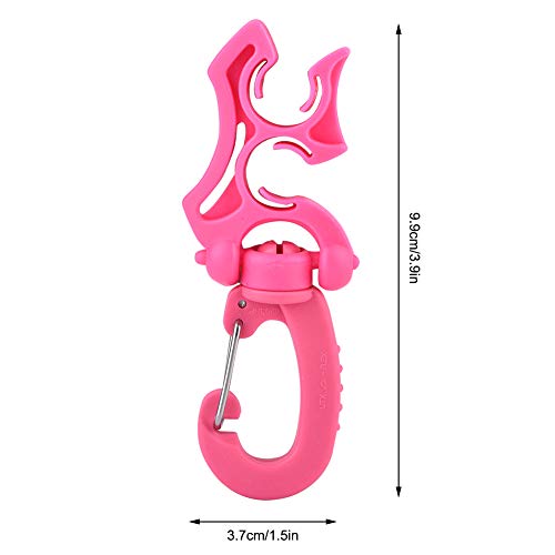 XHIKOWAT Scuba Diving Double BCD Hose Holder Snorkeling Diving Equipment Clip Regulator 304 Stainless Steel and PP Material for Dive Snorkeling (Pink),Diving