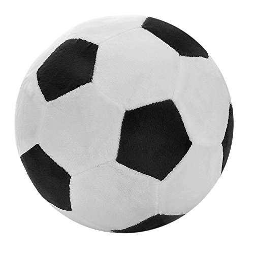 SODIAL Almohadilla de Tiro de Futbol Bola de los Deportes de Peluche Juguete de Peluche Suave para Bebe ninos Regalo para ninos, 8 Pulgadas L X 8 Pulgadas An X 8 Pulgadas Al, Negro