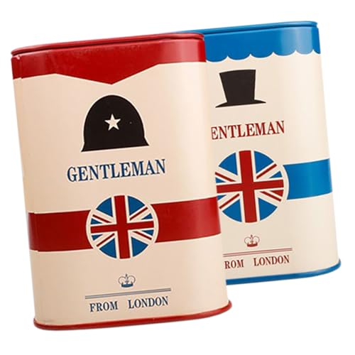 FONDOTIN 2 piezas Contenedor Metálico para Desecho Seguro de Cuchillas Banco Almacenamiento Unidades Azul y Rojo Estuche para Afeitadora y Herramientas de Peluquería Diseño Duradero y