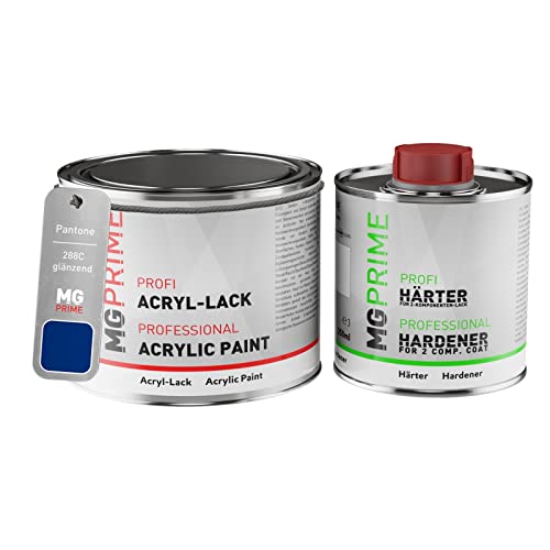 Pantone 288C Blue Peinture acrylique brillante Pot de 0,75 litre / 750 ml, y compris le durcisseur