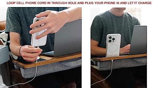 Lap Desk, Laptop Lap Desk With Cushion Made With Premium Acacia Wood. Lap Desk For Laptop Fits 14” To 17” Laptops. Bed Desk, Laptop Desk, Lapdesk For Laptop For Home Office Laptop Lap Desks Hazelteck #TOP2