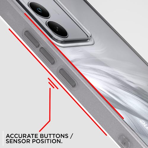 Image of Pikkme Back Cover for Realme C71 PC + TPU Clear Transparent Raised Edges Shockproof Protective Phone Bumper Case(Transparent)