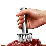 304 Stainless Steel Meat Tenderizers with 18 Sharp Needles, Solid Meat Tenderizer Tool One-Piece Design, Heavy Duty Chicken Tenderizer for Tenderizing Steak, Beef, Pork, Dishwasher Safe