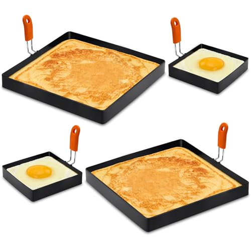 Jibrelxion 4 Pack Professional Square Egg Ring Set, Stainless Steel by Jibrelxion - Used condition - US$15.19