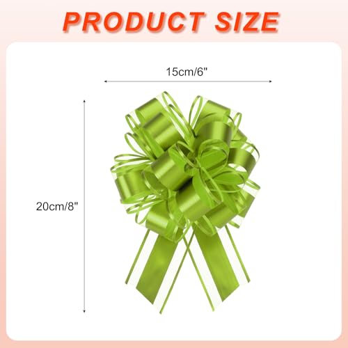 Lazos de organza verde de 15cm para decoracion de regalos navidenos memorables 3