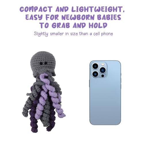 Image of Handmade Crochet Octopus for NICU Baby & Preemies, Gifts for Baby (Gray) | Preemie Gifts, Scent Bonding Keepsake for Baby, NICU Separation Gift, Soft Comfort Gift for Newborn, NICU Baby Essentials