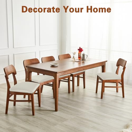 WUSOUPU Leather Seat Covers for Dining Chairs Waterproof Chair Seat Covers Set of 4 Oilproof & Wipeable Kitchen Chair Seat Covers Protector with Buckle Strap (White, 4 Pcs) by WUSOUPU - Image 2