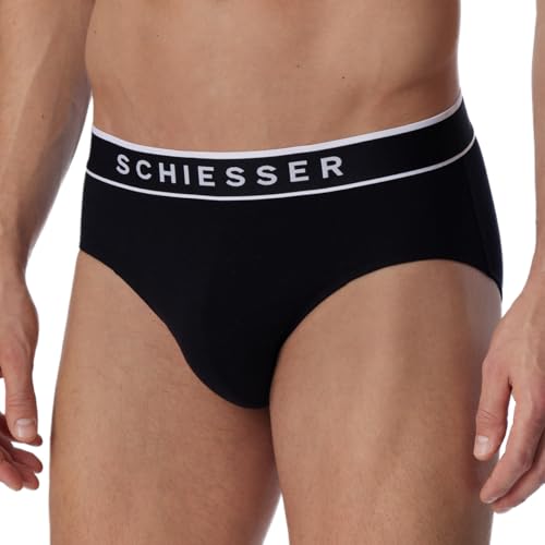 Schiesser Herren 5 Pack Unterwäsche Bio-Baumwolle - 95/5 Organic Slip, Schwarz_183212, XL EU