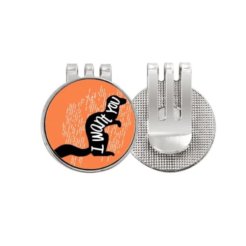 Marqueur de balle de golf magnétique avec clip écureuil noir pour accessoire de green