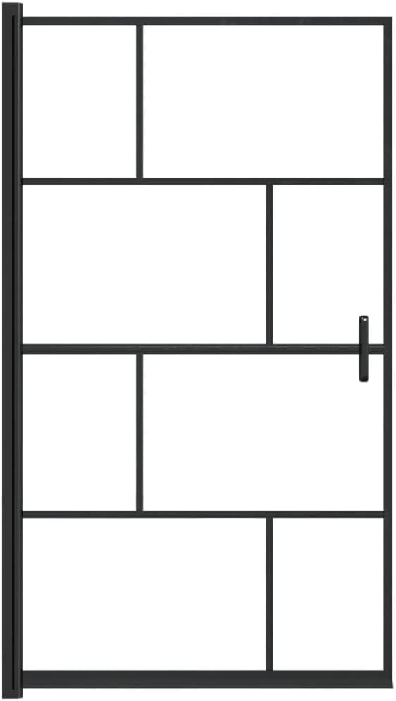 vidaXL Shower Enclosure, Shower Cabin with ABS Handle, Shower Wall Screen for Home Bathroom, Bathtub Attachment, ESG 31.5"x55.1" Black