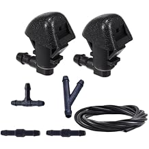 76810-TK8-A01 2Pcs Windshield Washer Nozzles Wiper Spray Set w/2 Metres Hose&Connectors Compatible with H-onda Pilot 2009 2010 2011 2012 2013 2014 2015