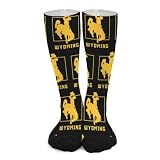 ZXLPNTSE Wyoming Flag Knee High Socks Athletic Long...