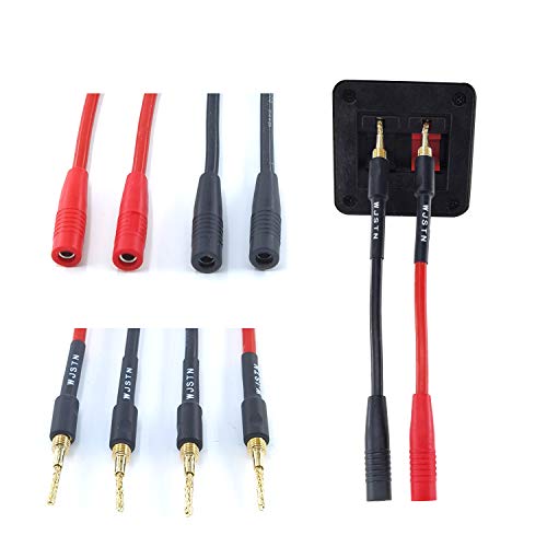 Wjstn-018 Braided Wire Speaker Banana Plugs To 4Mm Female Banana Jack Converter, Soft Whip Banana Plug Adapter Cable,4- Packs #TOP5