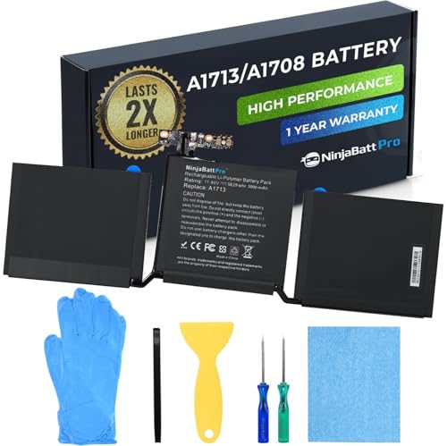 NinjaBatt A1713 A1708 Replacement Battery for MacBook Pro