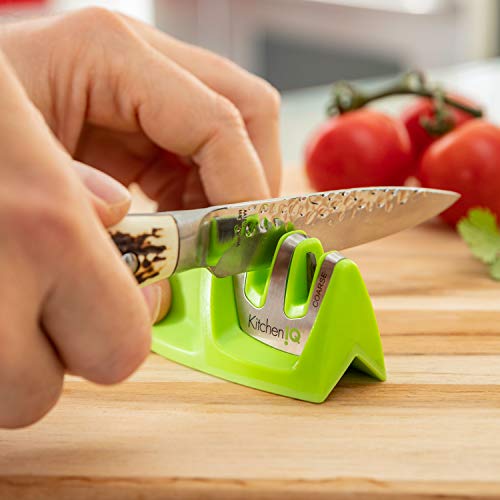 Afiador de facas Edge Grip KitchenIQ 50881, 2 ângulos, verde