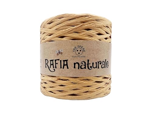 rocca di Rafia Naturale 100% ecologica da 250g - 265metri per le tue borse handmade estive o cappelli (corda - PIATTA)