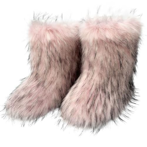 Bottes de neige chaudes femme extérieur style casual en peluche