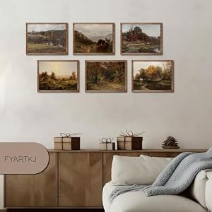 FYARTKJ 6Pcs Autumn Landscape Wall Art, Vintage Farmhouse Fall Nature Wilderness Illustrations Wall Decor Prints French Country Neutral Aesthetic Posters Rustic CottageCore Decoration, Unframed FYARTKJ 6Pcs Autumn Landscape Wall Art Vintage Farmhouse Fall Nature Wilderness Illustrations Wall Decor Prints French Country Neutral Aesthetic Posters Rustic CottageCore Decoration Unframed