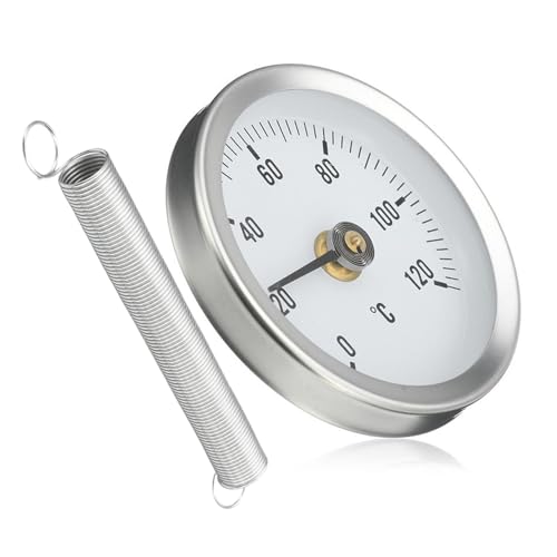Termómetro De Tubo Mecánico De Acero Inoxidable - Monitor De Superficie Exterior De 6,3 Cm, Detección De Entrada Y Salida De Caldera, De Fluido De Vapor Profesional, Medición