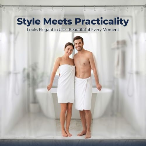 Waterproof Shower Curtain Liner for Bathroom, Metal Grommets (Frosted) by Epica - Used condition - Image 8