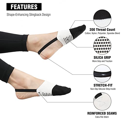 Slingback Basic, Yoga Socks, Pilates, Fitness and Athletic Wear, Non-Slip Breathable Half Socks for Women2