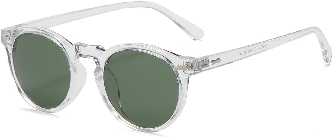 Vintage Polarized Sunglasses for Men Round Sunglasses UV400 Protection Retro Hand-crafted Acetate Frame