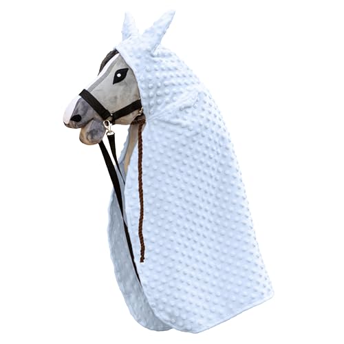 SKIPPI Umhang Cape für Steckenpferd Skippi - Blau, Hobby Horse Zubehör, Umhang mit Kaputze für Steckenpferd, für meisten Pferde A3 und A4