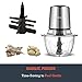 Electric Food Processor,Food Chopper with Garlic Peeler and Titanium Coating Blades, 5 Cup Glass Bowl for Vegetables Fruit Salad Onion Garlic Meat Ice Chopper, Silver