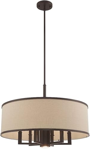 Miniatura 5 de Livex Lighting 62614-48 Park Ridge - Lámpara de araña de 6 luces, pintada a mano con hoja de oro antigua