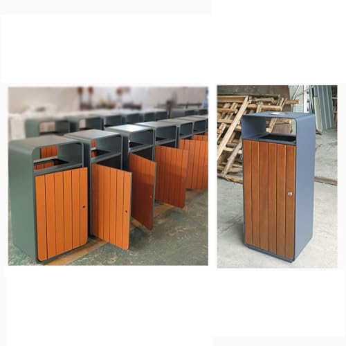 ZXLPHAZ Outdoor-Mülleimer Parkattraktionen Outdoor-Mülleimer Straßen-Abfalleimer Outdoor-Metall-Mülleimer Gemeinschafts-Recycling-Behälter – Bild 6