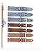 SUNJIA Oil Wax Leather Watchstrap 18mm 20mm 22mm 24mm Watchband Porous Breathable White Stitching For Watch Bracelet Accessories(Khaki-orange wire,18mm)