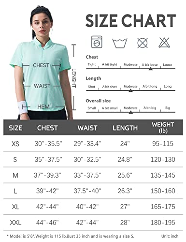 Hiverlay Running Shirts Women Upf 50+ Golf Quarter Zip Pullover Shirts Workout Tops With Pocket Green M #TOP6