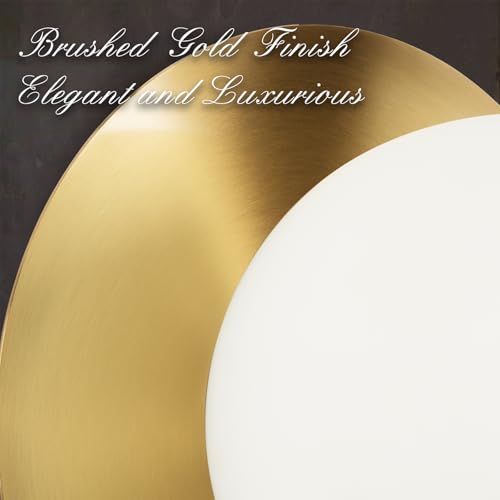 Image of Edwarmlux 1 Light Wall Sconce, Mid Century Modern Globe Wall Sconce, Ceiling Light Fixture, Vanity Light Fixture, Indoor Wall Light for Living Room Bedroom Hallway Bathroom Entry (Brushed Gold)