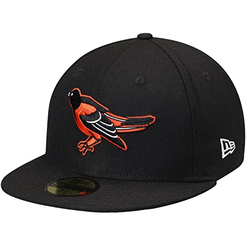 New Era MLB 59FIFTY Cooperstown Authentic Collection Fitted On Field Game Cap Hat (7 3/8, Baltimore Orioles Black Cooperstown)