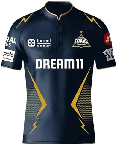 Gujarat Cricket Fan Jersey - 100% Quick-Dry Polyester - with Name Personalization