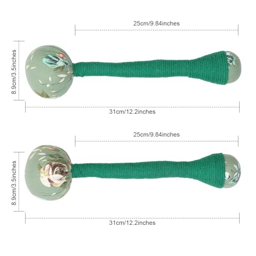 OnVisit 2PCS Long Size Lymphatic Drainage Hammer, Manual Body Massage Hammer, Anti Slip Longer Handheld Herbal Massage Hammer with Two Ends for Back Pain Relief (Light Green) - Thumbnail 5
