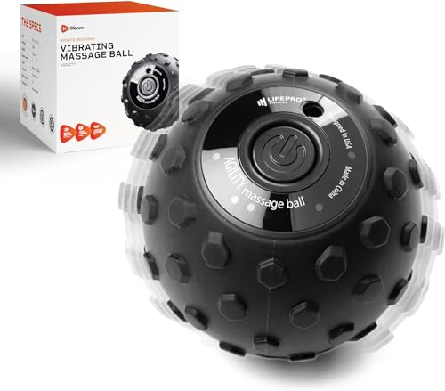 Lifepro LP-AGT-BLK 4-Speed Vibrating Massage Ball Roller- Revolutionary Lacrosse Ball Deep Tissue Trigger Point Therapy