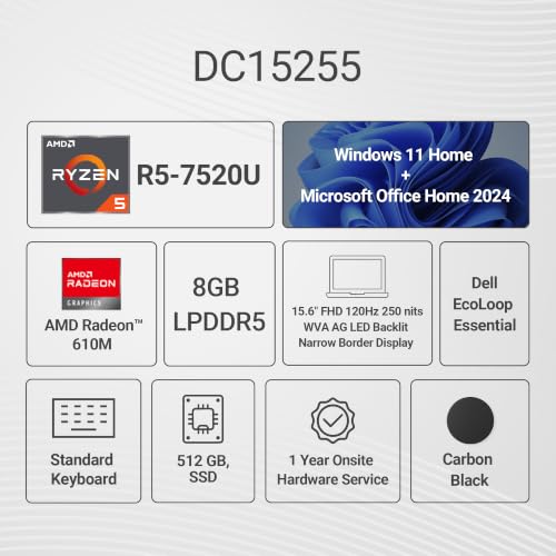 Dell Store Dell 15 AMD R5-7520U 8GB 512GB Black - Image 3