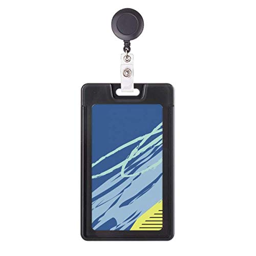 Funda retráctil para tarjetas de identidad con estampado de plantas abstractas