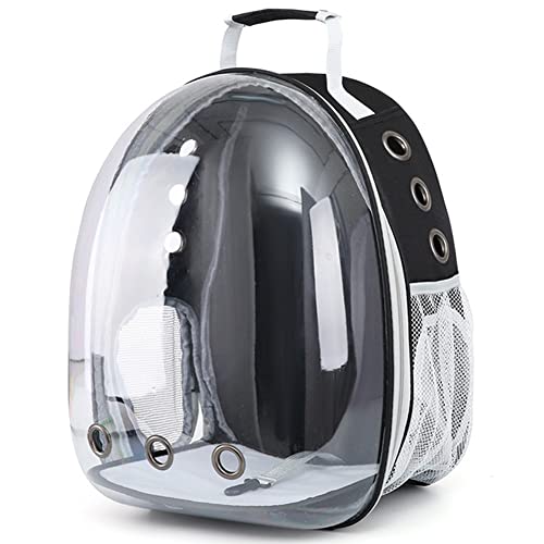 DreamyGlow Pet Backpack Carrier with Harness Backpack for Cats, Small Dogs, Bunnies etc with Harness Included, Pet Carrier for Traveling, Walking, Hiking and Outdoor Activities (Black)