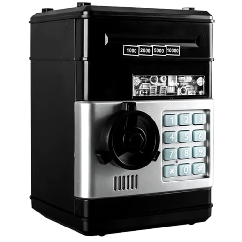 Mini Cofre Digital Automático Eletrônico Nota Moeda Infantil (preto)