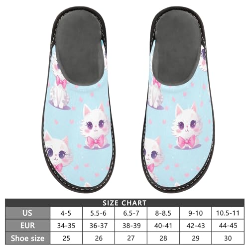 Elegant Cat Fuzzy Slippers Soft Home Bedroom Slippers for Women Men House Shoes 5
