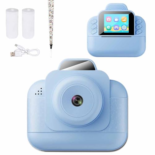 Appareil photo numérique instantané bleu avec carte TF 32G et papier