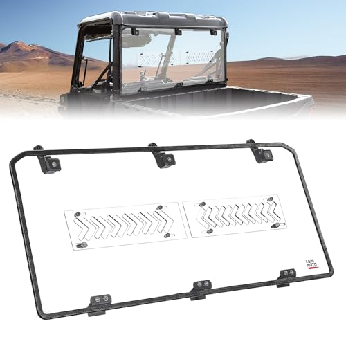 KEMIMOTO 2-IN-1 UTV Sliding Rear Window Compatible with Polaris Ranger Midsize 500/570/SP 570/Crew/ETX/EV 2015-2026, 1/4
